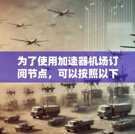 为了使用加速器机场订阅节点，可以按照以下步骤进行