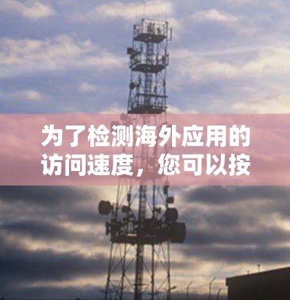 为了检测海外应用的访问速度，您可以按照以下步骤进行操作